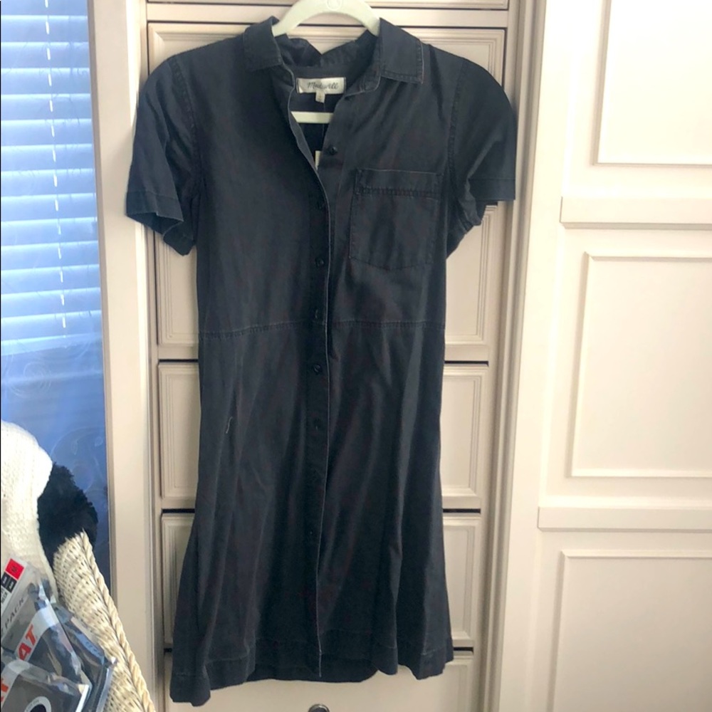 Black button up dress from Madewell!